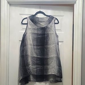 Women's L Gray Striped Inizio Tank